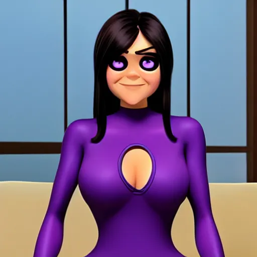 Image similar to well endowed Violet Parr wearing a tight dress