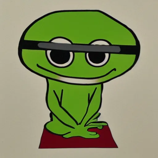 Image similar to pepe frog from the jim henson company