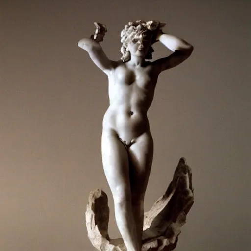 Prompt: sculpture of persephone, goddess of the underworld, made by michelangelo, concept art