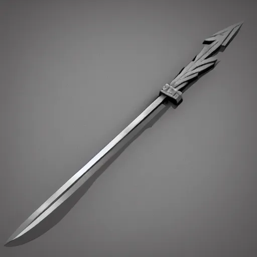 Image similar to roman warrior rising sword, 3d render,