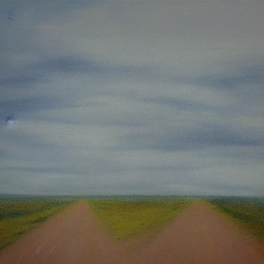 Image similar to atmospheric artwork about a road towards a clearing horizon by patricia brintle.