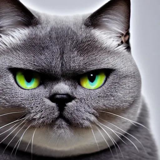 Image similar to exotic shorthair cat, solid grey, photograph