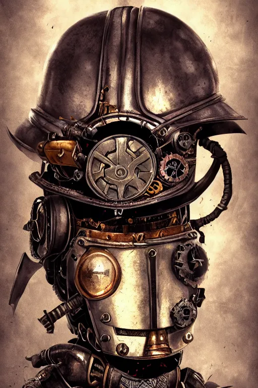 Image similar to steampunk helmet fantasy art mask robot ninja stylized digital illustration sharp focus, elegant intricate digital painting artstation concept art global illumination ray tracing advanced technology chaykin howard and campionpascale and cooke darwyn and davis jack