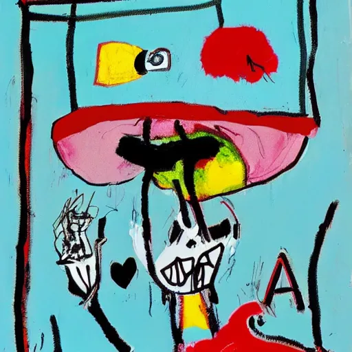 Prompt: alice in wonderland by basquiat