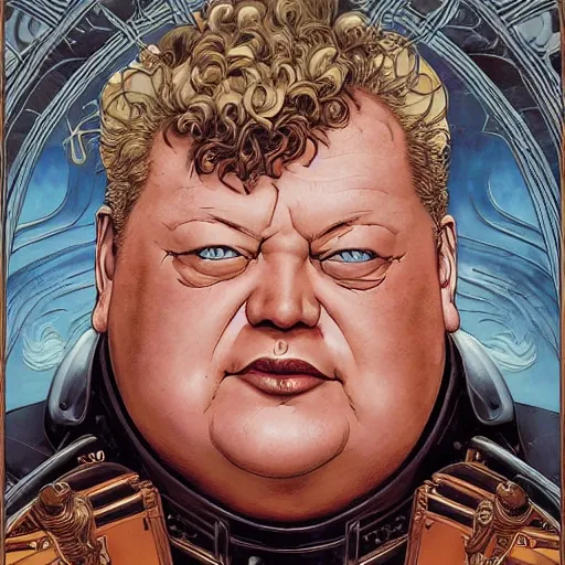 Prompt: portrait of baron vladimir harkonnen, symmetrical, by yoichi hatakenaka, masamune shirow, josan gonzales and dan mumford, ayami kojima, takato yamamoto, barclay shaw, karol bak