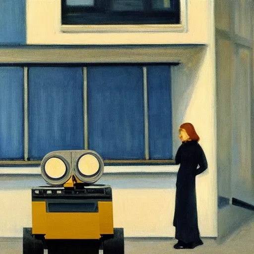 Image similar to WALL-E by Edward Hopper