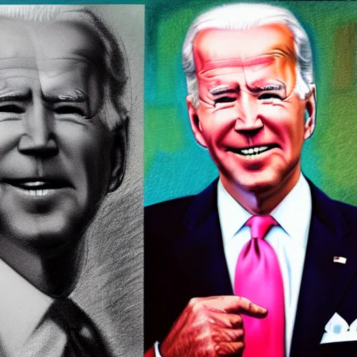 Image similar to drawing of joe biden drawn in crayon by a toddler