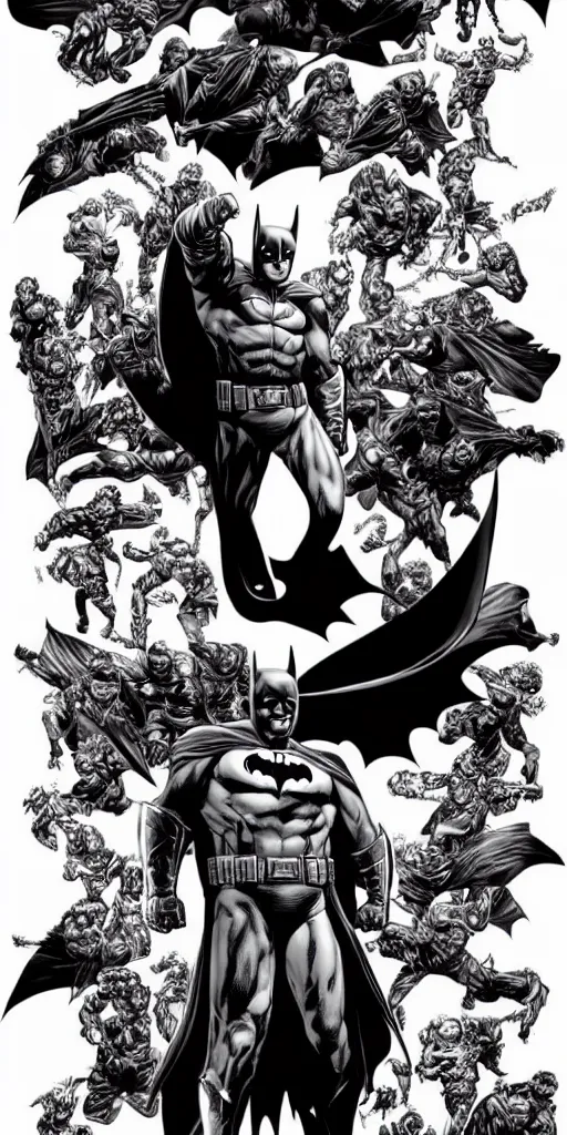 Image similar to full body batman character design by lee bermejo