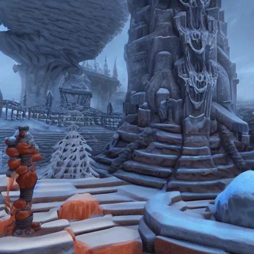 Image similar to Icecrown citadel covered in icecream, unreal engine