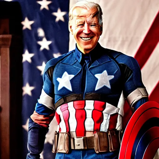 Image similar to joe biden as captain America