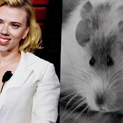 Image similar to scarlett johansson as a hamster