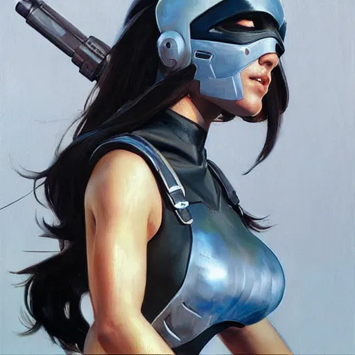 Image similar to greg manchess portrait painting of partially armored x - 2 3 laura kinney as overwatch character, medium shot, asymmetrical, profile picture, organic painting, sunny day, matte painting, bold shapes, hard edges, street art, trending on artstation, by huang guangjian and gil elvgren and sachin teng