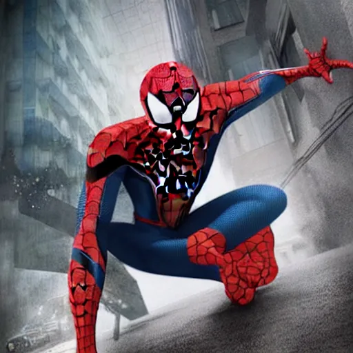 Prompt: spider-man suit concept art for a grittier adaptation, mexico city