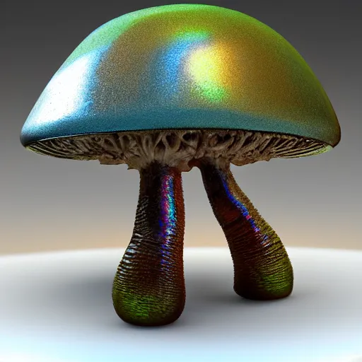 Image similar to alien mushroom, gooey, melty, iridescent, unreal engine