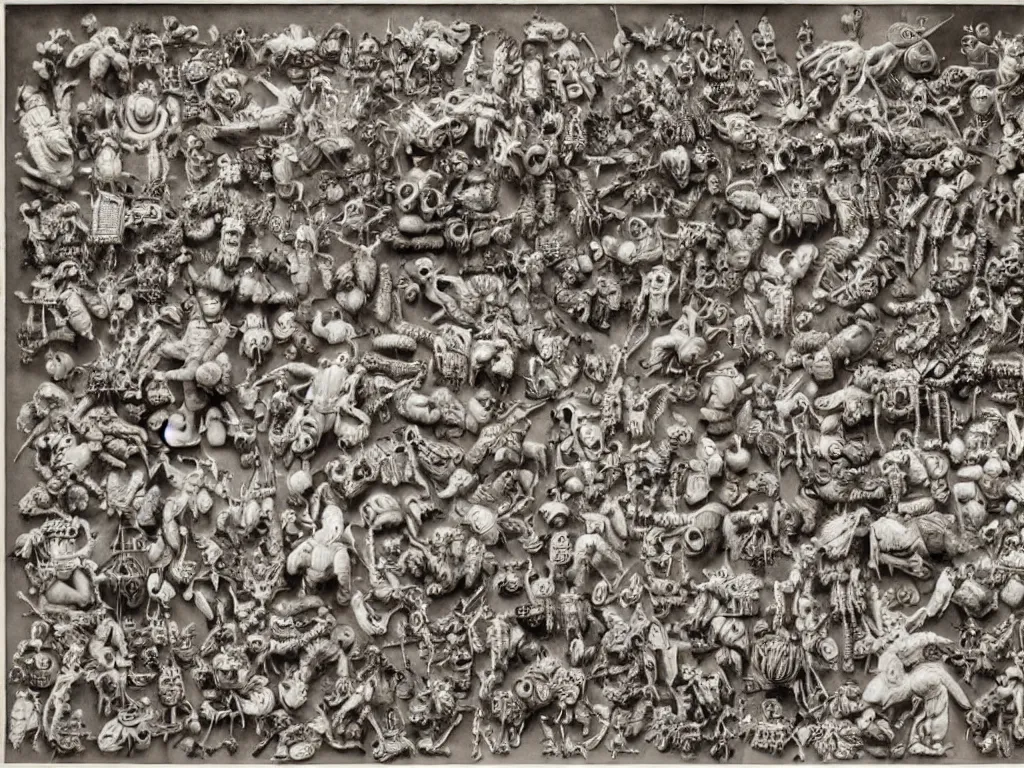 Image similar to by laurie lipton, a bunch of toys that are in the air, polycount, rococo, made of insects,