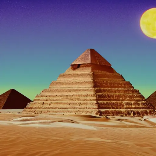 Image similar to ancient egyptian structure, retrowave epic art, trending on art station