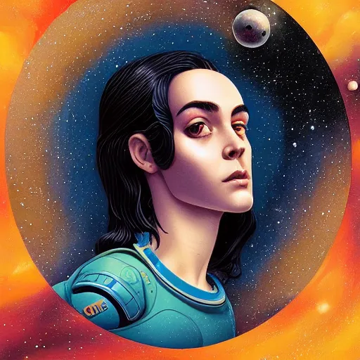 Image similar to space cosmic cosmonaut lofi portrait, Pixar style, by Tristan Eaton Stanley Artgerm and Tom Bagshaw.