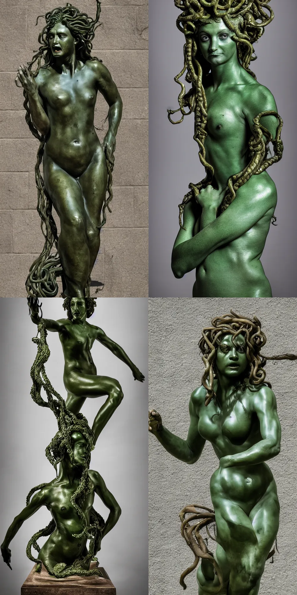 full body bronze sculpture of medusa, renaissance