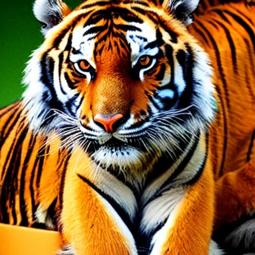 Image similar to tiger as white paper