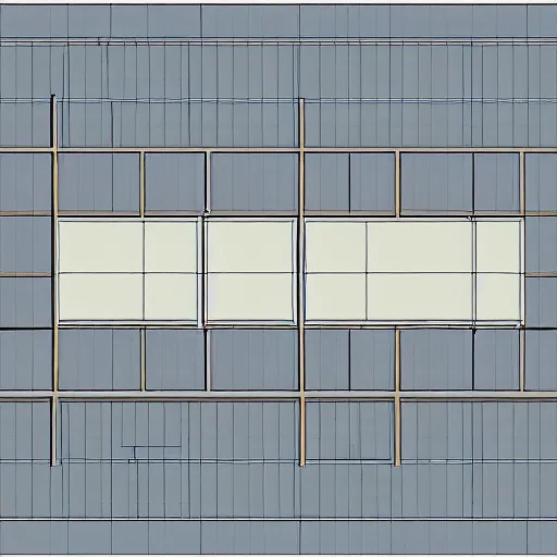 Prompt: Orthographic projection of a massive rectangular structure