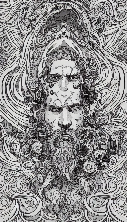 Image similar to zeus, gods, cloudy,highly detailed, Digital painting, Refreshing, Trending on Artstation, Illustration by James Jean