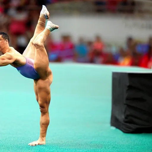 Prompt: ronaldo doing gymnastics