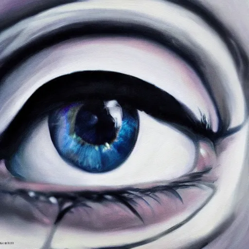 Image similar to beautiful painting, iris human's eye, photo, closeup shot, high resolution, high detail, hyper realistic, 4K, 8K