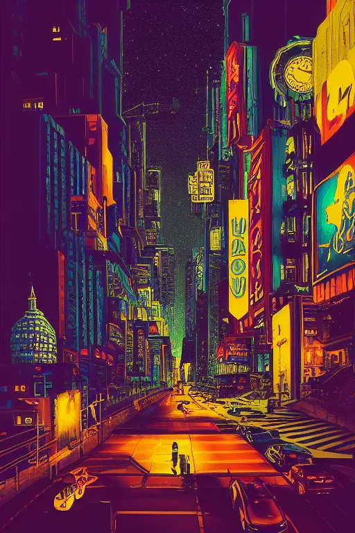 Image similar to night city, aesthetic, popular subject art style, pop art style, by mike swiderek, jorge lacera, ben lo, tyler west,, ultrarealistic, sharp focus, intricate, ultra high definition, ultra resolution details, no duplicate, proportional, shadow effect, baroque environment