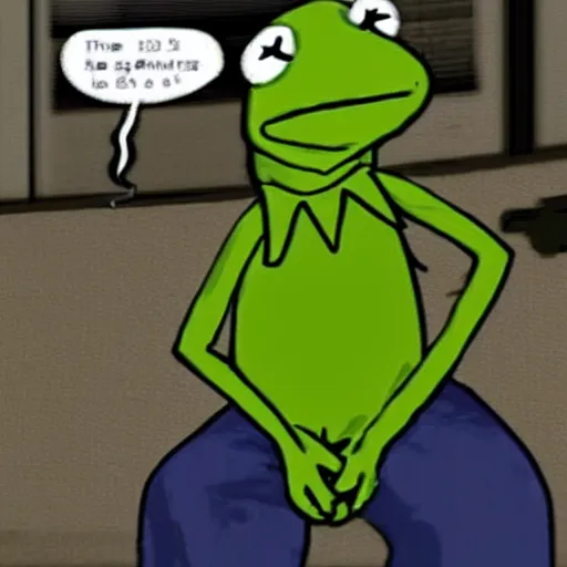 kermit the frog smoking a cigarette