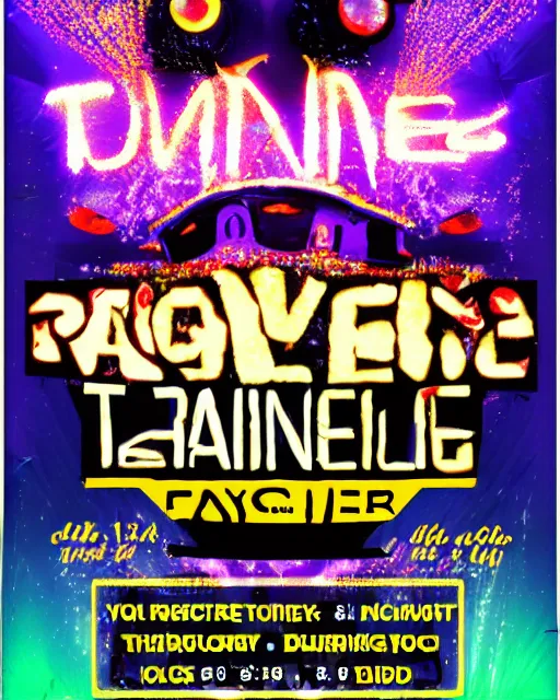 Image similar to rave flyer by junior tomlin