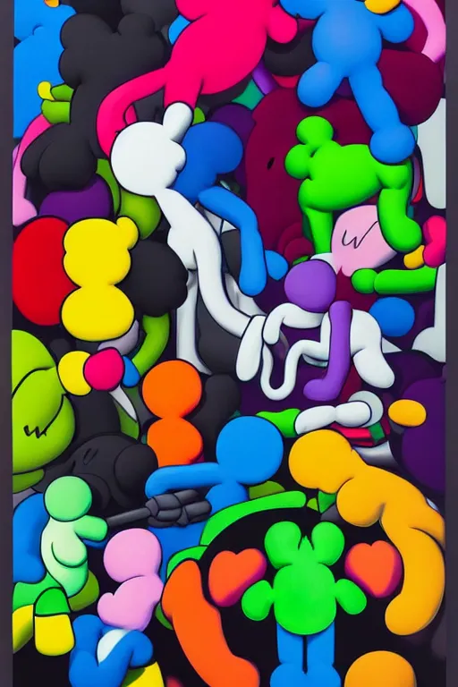 Prompt: beautiful kaws artwork