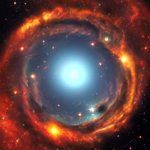 Prompt: The universe is like a giant time eye looking at us, deep space hubble photograph, high quality trending on artstation