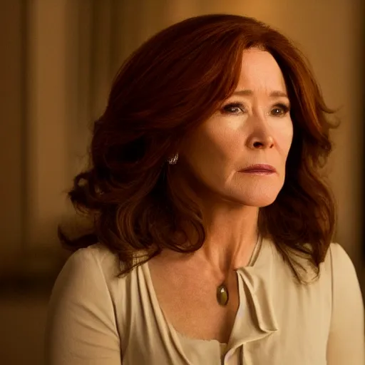 Image similar to mary mcdonnell as catlyn stark golden hour cinematic