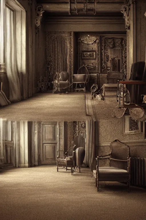 Prompt: backrooms the moist carpet and the iron enttiy, ultra realistic classic, concept art, intricate details, highly detailed, photorealistic, octane render, 8 k