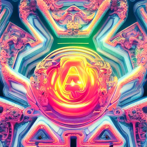 Image similar to a and w vaporwave logo, colorful, digital art, cosmic, 3 d high definition, trending on art station, photorealistic, high resolution, 8 k, octane, hyper detailed, insane details, intricate, elite, ornate, elegant trend, highly detailed and intricate, sharp focus, photography, unreal engine