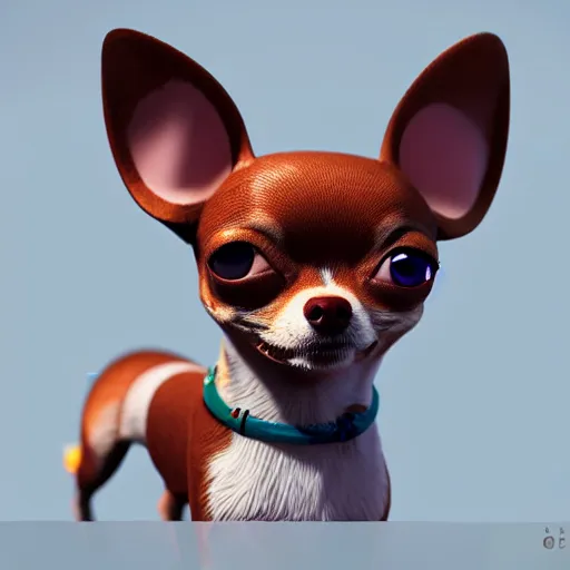 Prompt: an anthropomorphic chihuahua living in an extradimensional reality where it is a god, in the style of wlop, illustration, epic, fantasy, hyper detailed, smooth, unreal engine, sharp focus, ray tracing, physically based rendering, renderman, beautiful