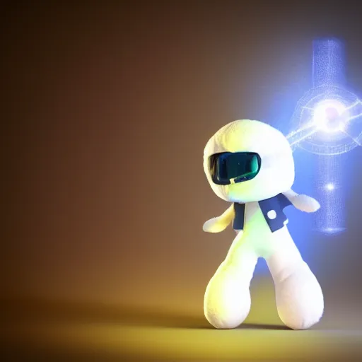 Image similar to cute fumo plush of a boy who is a denizen of an alternate world overlapping with our own, extradimensional, 4 d rendering, lens flare, relativistic path tracing, vray