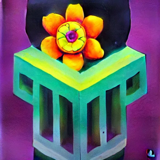 Image similar to isometric flower by shusei nagaoka, kaws, david rudnick, airbrush on canvas, pastell colours, cell shaded, 8 k