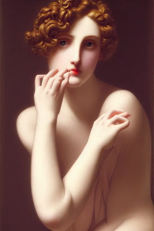 Image similar to parlour girl by vittorio reggianini, dark lighting, perfectly detailed eyes, beautiful hands, pale skin, clear face