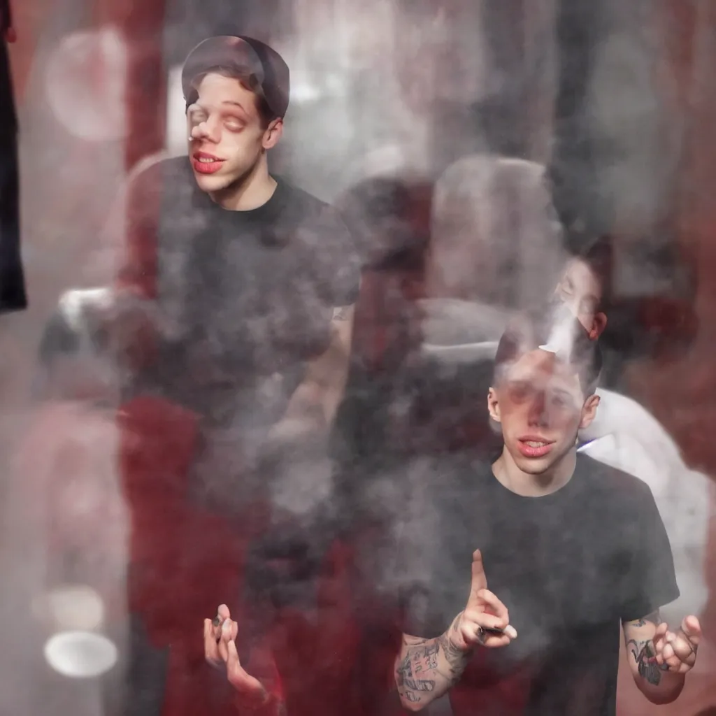 Image similar to pete davidson stuck inside a bubble