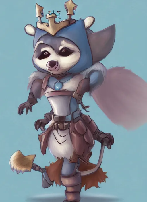 Image similar to very cute and adorable little anthropomorphic racoon knight princess, piglet, cartoon , fantasy forest, pale blue armor, pretty, DeviantArt, Artstation, trending on artstation, Yee Chong, Sydney Hanson, Mickael Lelièvre, Jaeyeon Nam, derevschikova