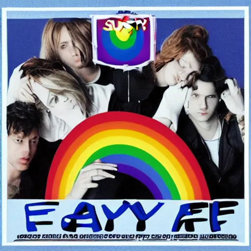 Prompt: album cover of a pop group named gay af, album cover art, album cover