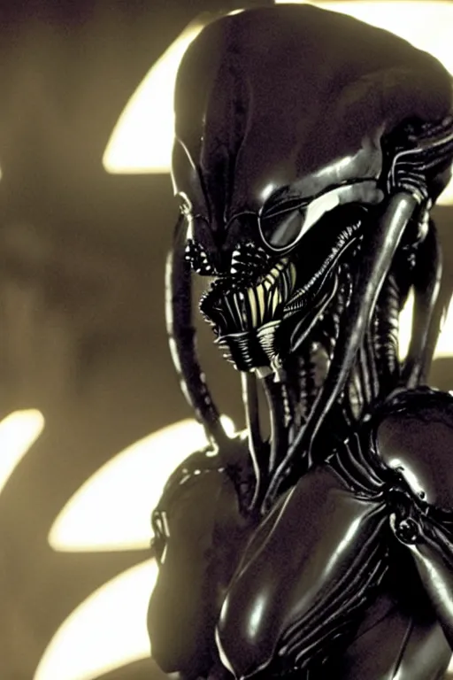 Image similar to gillian anderson as a xenomorph