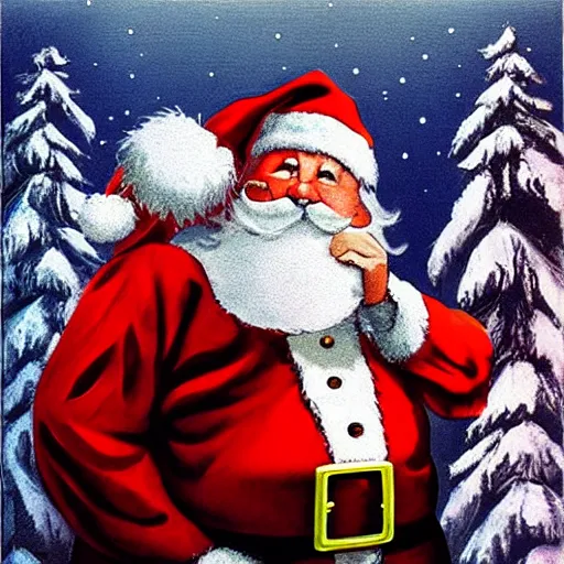 Image similar to “Santa clause in the style of alex ross”