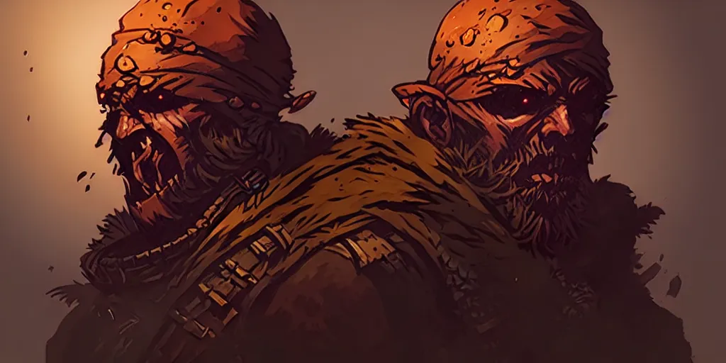 Image similar to warrior character portrait, sprite, darkest dungeon, pc game, sideview, art by moebius and greg rutkowski.