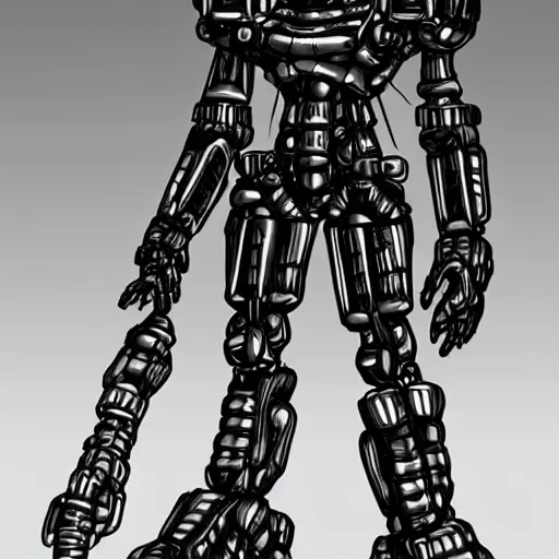 Prompt: humanoid mech by Kentaro Miura