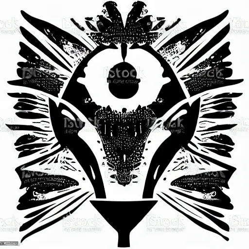 Image similar to inkblot. vector art, black on white.