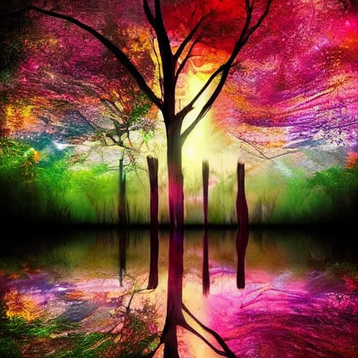 Prompt: beautiful anima dream, colour, nature, scenes, light, connection, relationship