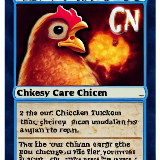 Prompt: chicken nugget MtG Card