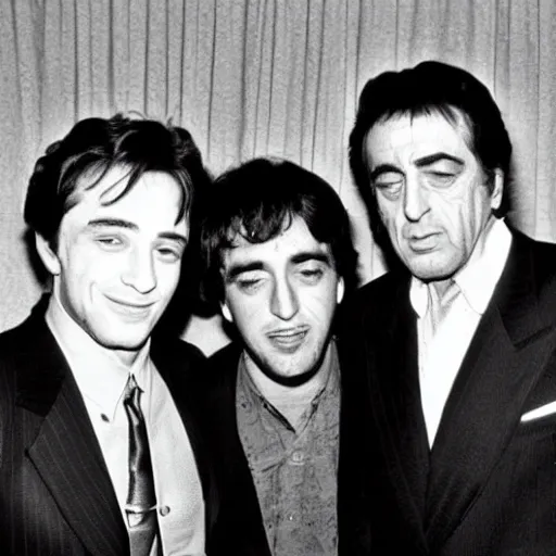 Image similar to young robert deniro with young al pacino and young jack nicholson